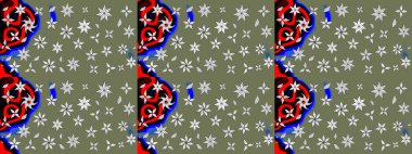 Düz Çiçek Elementleri Tasarımı. Renkli Bahar Teması eskiz kalıbı. Raster illüstrasyonundaki çiçek desenli çizim. Yeşil ve nötr renkte çiçekler.