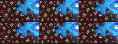 El çizimi, soyut ve süslü elementler. Klasik çiçekler. Suluboya resim taklit Raster çizimi. Kahverengi ve mavi renkler. Yaz çiçekleri teması.