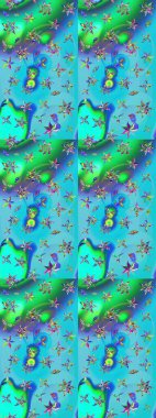 Küçük renkli çiçekler. Küçük çiçekte güzel bir desen. Moda baskıları için zarif bir şablon. Çiçekli yaz çiçekleri. Robot resim. Motley illüstrasyonu.