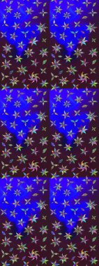 Küçük çiçekte güzel bir desen. Çiçekli bahar çiçekleri. Moda baskıları için zarif bir şablon. Küçük renkli çiçekler. Robot resim. Motley illüstrasyonu.