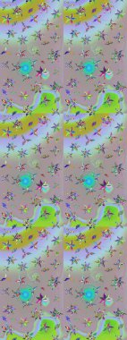 Çiçek desenli eskiz, darbeler, sıçramalar, yaz çiçekleri. Raster illüstrasyonu. Tarafsız ve gri renkte çiçekler.