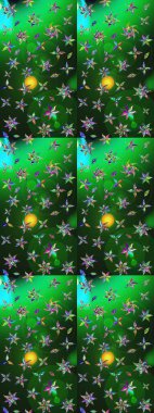 Yeşil ve gri çiçekli eskiz deseni, suluboya çiçek deseni, sevimli çiçek, duvar kağıdı, kart veya kumaş için fayanslı. Raster - stok.