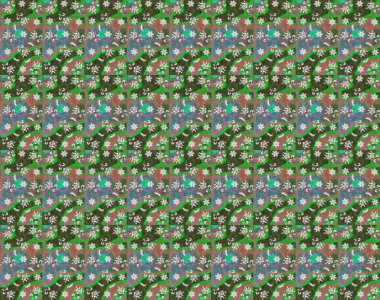 Raster çiçek desenli çiçek deseni, yapraklar, dekoratif elementler, sıçrama, lekeler, el çizimi kontur çizgileri ve Doodle çizim stili, grafik raster çizim çizimi.