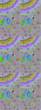 Raster çiçek desenli çiçek deseni, yapraklar, dekoratif elementler, sıçrama, lekeler, el çizimi kontur çizgileri ve Doodle çizim stili, grafik raster çizim çizimi.