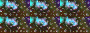 Çizim çiçek deseni duvar kâğıdı olarak kullanılabilir. Raster illüstrasyonu. Kahverengi ve yeşil renkte çiçekler.