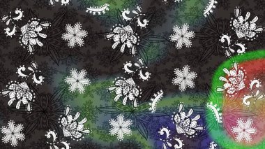 Çizgi çizimi kalıbı. Şirin çiçekler. Raster Moda kumaş deseni.