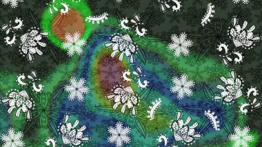 Sevgililer günü ve tebrik kartı konsepti için şık bir davetiye. Üst manzara, yumuşak yeşil ve mavi renkli. Manzaralı çiçek deseni. Çiçek kompozisyonu, el boyası, hassas şablon..