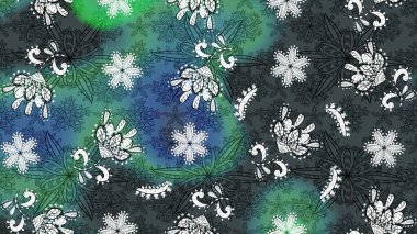 Yumuşak, yaz çiçekleri mavi ve gri renklerde. Raster illüstrasyonu. Küçük çiçekteki sevimli çiçek deseni. Raster deseni.