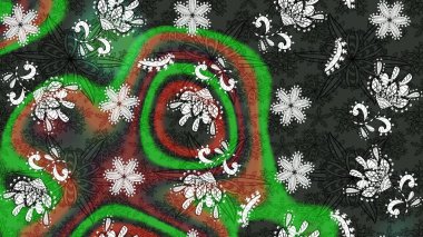 Taslak dekoratif arka plan, çiçek mandala. Gri ve yeşil renklerde. Raster illüstrasyonu. Çiçek..