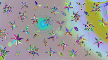 Raster güzel kumaş deseni çiziyor. Düz Çiçek Elementleri Tasarımı. Çiçek deseni. Renkli Bahar Teması çizim şablonu.