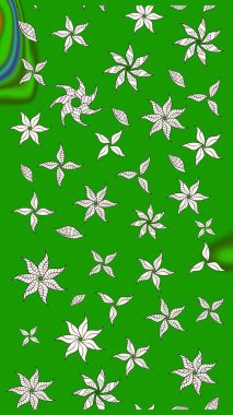 Düz Çiçek Elementleri Tasarımı. Çiçek deseni. Renkli Bahar Teması eskiz kalıbı. Raster çizimi. Güzel kumaş deseni..