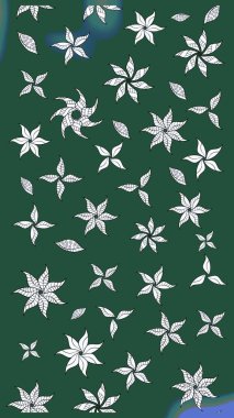 Raster illüstrasyonu. Güzel kumaş deseni. Güzel karalamalı çiçek desenli çizim. Küçük çiçekte sevimli çiçek deseni var..