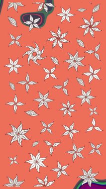 Modern gelişim turuncu ve nötr raster arka plan duvar kâğıdı çizgileri, desenli desenli desenli çiçekler, çiçekli süsler. Çiçekli el çizimi çizimi deseni.