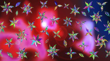 Küçük çiçekte güzel bir çiçek deseni var. Çiçekli çiçek deseni, suluboya. Raster deseni.