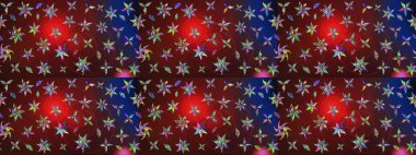 Robot resim. Şirin çiçek elementleri. Raster illüstrasyonu. Kahverengi ve kırmızı renkte çiçekler.