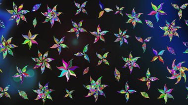 Raster illüstrasyonu. Renkli Bahar Teması eskiz kalıbı. Düz Çiçek Elementleri Tasarımı. Çiçek deseni. Chichi kumaş deseni çiz.