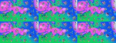 Şirin çiçekler. Raster Moda kumaş deseni. Çizgi çizimi deseni.