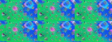 Eskiz geçmişi. Tomurcukları papatya çiçekleri olan sevimli bir çiçek deseni. Raster illüstrasyonu. Kumaş, tekstil, duvar kağıdı baskısı için. Miles Fleur, süslü püslü bir süs. Antika retro tarzı.