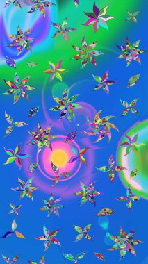 Küçük renkli çiçekler. Çiçekli bahar çiçekleri. Motley illüstrasyonu. Moda baskıları için zarif bir şablon. Küçük çiçekte şirin desenler.