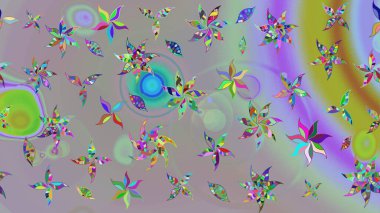 Çiçek arkaplan. Çiçek duvar kâğıdı. Gri ve nötr renklerde şirin tekstil tarzında. Renkli çizim kalıbı. Raster illüstrasyonu.