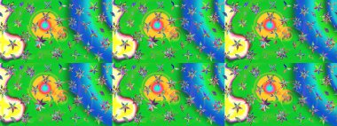 Renkli Bahar Teması eskiz kalıbı. Çiçekli eskiz arkaplanı. Çocuk stili. Düz Çiçek Elementleri Tasarımı.