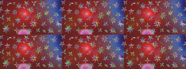 Çiçekli güzel suluboya desen. Kahverengi ve kırmızı renklerde. Raster illüstrasyonu.