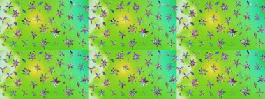 Güzel karalamalı çiçek desenli çizim. Güzel kumaş deseni. Küçük çiçekteki sevimli çiçek deseni. Raster illüstrasyonu.