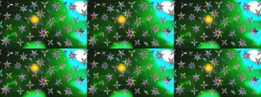 Düz Çiçek Elementleri Tasarımı. Renkli Bahar Teması eskiz kalıbı. Raster..