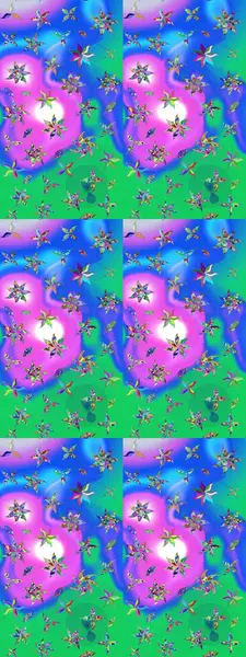 Raster illüstrasyonu. Çizim çiçek deseni duvar kâğıdı olarak kullanılabilir. Mavi ve yeşil renkte çiçekler.