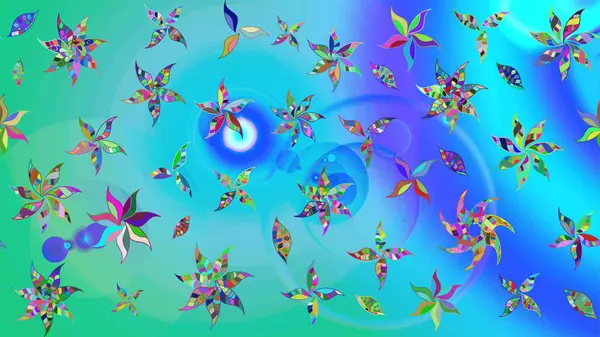 Güzel kumaş deseni. Düz Çiçek Elementleri Tasarımı. Renkli Yaz Temalı eskiz kalıbı. Raster illüstrasyonunda çiçek deseni çizimi.