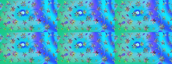 El çizimi. Raster illüstrasyonu. Çiçekli, yapraklı, çiçek desenli çizim..