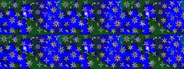 Modern stil dokusu. Çiçek desenli raster, mavi ve yeşil çizgi grafik deseni soyut raster arkaplan.