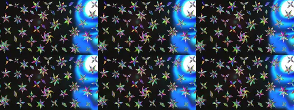 Küçük çiçekteki sevimli çiçek deseni. Robot resim. Raster illüstrasyonu.