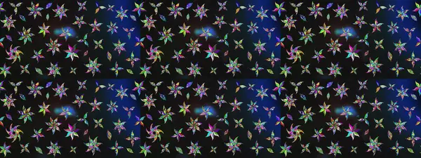 Gri ve mavi renkte çiçekler. Kumaş desenli papatya çiçekleri ayrıntıları.