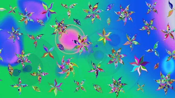 Çiçekler suluboya tarzında mavi ve yeşil renklerde. Mavi ve yeşil renkte çiçekler olan çiçek deseni çiz.