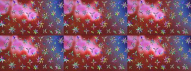 Soyut etnik raster çizim kalıbı. Arkaplan dokusu, duvar kağıdı, kahverengi ve pembe renkli çiçek teması. Kabile sanatı boho baskısı, klasik çiçek arkaplanı.