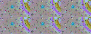 Raster illüstrasyonu. Bahar çiçekleriyle güzel bir çiçek deseni çizmişsin. Güzel kumaş deseni.