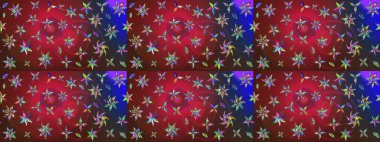 Renkli Bahar Teması eskiz kalıbı. Güzel kumaş deseni. Düz Çiçek Elementleri Tasarımı. Raster illüstrasyonunda çiçek deseni çizimi.