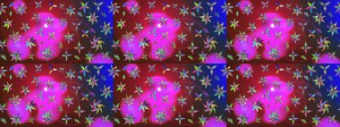 Tekstil, kumaş, kapaklar, duvar kağıtları, baskı, naylon, koleksiyon defteri, örgü, dekupaj için güzel bir eskiz. Millefleur 'lar. Küçük kırmızı ve kahverengi renkte güzel bir besin torbası deseni, çiçekler..