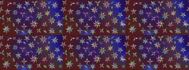 Soyut çiçek çizim kalıbı arka planı. Küçük çiçekteki sevimli çiçek deseni. Menekşe ve mor renkler üzerinde. Raster illüstrasyonu. Raster deseni.