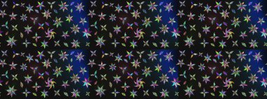 Manzaralı çiçek deseni. Sevgililer günü ve tebrik kartı konsepti için şık bir davetiye. Çiçek kompozisyonu, el boyası, hassas şablon. Üst görünüm, yumuşak gri ve mavi renk.