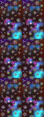 Renkli Bahar Teması eskiz kalıbı. Taslak desenli, modaya uygun kumaş deseni. Şirin çiçek elementleri. Düz Çiçek Elementleri Tasarımı. Raster illüstrasyonu.