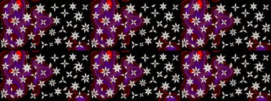 Renkli Bahar Teması eskiz kalıbı. Raster. Düz Çiçek Elementleri Tasarımı.