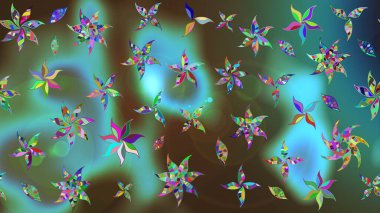 Güzel eskiz şekli. Raster çiçekli arka plan. Renkli Yaz Temalı eskiz kalıbı. Düz Çiçek Elementleri Tasarımı. Güzel kumaş deseni. Yazdır.