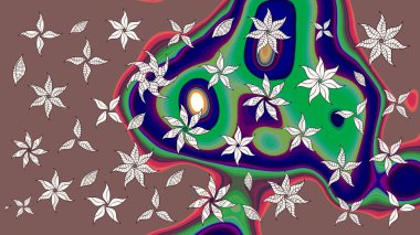 Raster illüstrasyonu. Küçük çaplı çiçeklerdeki basit şirin desenler. Tekstil veya kitap kapakları, imalat, duvar kağıtları, baskı, hediye paketi ve yapıştırma kitabı için çiçek eskiz geçmişi.