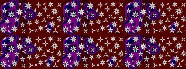 Kırmızı ve kahverengi renkte çiçekler. Raster illüstrasyonunda çiçek deseni çizimi.