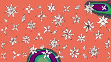 Modern gelişim turuncu ve nötr raster arka plan duvar kâğıdı çizgileri, desenli desenli desenli çiçekler, çiçekli süsler. Çiçekli el çizimi çizimi deseni.