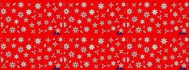 Kırmızı ve nötr renklerde çiçekler. Raster illüstrasyonu. Çiçek süslemeli çizim deseni.