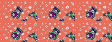 Küçük çiçekteki sevimli çiçek deseni. Güzel karalamalı çiçek desenli çizim. Raster illüstrasyonu. Güzel kumaş deseni.