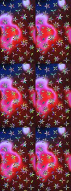 Kahverengi ve kırmızı renklere karalamalar çizilmiş çiçek deseni. Raster illüstrasyonu.